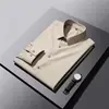 Recomendación popular: Camisa de manga larga a rayas de fibra de bambú para negocios casual. Camisa de hombre
