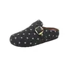 Mocasines casuales de plataforma gruesa con estampado de lunares y parte superior peluda, nuevo estilo otoño/invierno 2026, zapatos de algodón versátiles para usar al aire libre