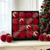 Suprimentos de Decoração de Natal Veludo Plástico Pintado Flocado Conjunto de Bolas de Natal para Casa Árvore de Natal Bolas para Pendurar no Teto