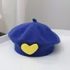 Boina de bebé de estilo coreano de otoño e invierno, gorro de punto de moda para niña, gorro de lana de pintor suave para niños