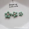 Accesorios de resina para bricolaje, color oscuro, taza con flor de cinco pétalos, funda para teléfono móvil, tocado, horquilla, accesorios para coche, material para parches