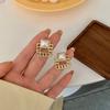 Pendientes de plata 925 con forma de aguja, estilo retro, elegantes, geométricos y cuadrados, con perlas, sencillos y modernos, para mujer.