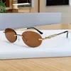 Gafas de Sol Ovaladas Sin Marco de Moda Europeas y Americanas con Varillas con Letras Incrustadas de Diamantes, Montura de Gafas de Sol Personalizada de Moda para Mujer con Protección UV