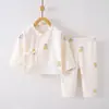 Roupas para Bebê Recém-Nascido Outono e Inverno Algodão Puro Pijama 0-3 Meses 6 Estações Primavera e Outono Conjunto de Roupas de Outono para Bebê