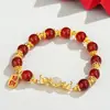 Pulsera del Año del Dragón 2024, nueva pulsera de plata de ley con cuentas de doble dragón, pulsera femenina de dragón con cuentas de ágata roja