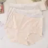 Roupa íntima feminina de algodão modal com poá em gaze colorida, cintura média, com acabamento em renda e design que abraça os quadris, Tamanho Plus para Gordinhas, Shorts Triângulo Estilo Coreano com Poá