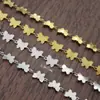 Cadena de Flor de Mariposa de Acero Inoxidable y Oro de 18 Quilates Cadena Hecha a Mano Joyería Sencilla Pulsera DIY Collar Tobillera Cadena de Acero de Titanio