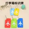 Etiqueta de equipaje de avión de goma blanda Amazon, Etiqueta de nombre multicolor para equipaje facturado y de mano, con cordón