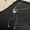 Corrente de Suéter Borboleta com Franjas da Moda para Mulheres 2025 Nova Popular Colar Acessório de Nicho da Celebridade da Internet Corrente de Clavícula