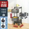 Estante Giratorio de Almacenamiento para Cocina sin Taladro, Carrito de Snacks de Múltiples Niveles para el Hogar de Pie, Estante de Almacenamiento Móvil sin Instalación