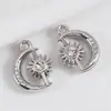 Nuevo colgante de aleación con pedrería en forma de luna, estrellas y hexagrama serie para accesorios de pulsera y collar DIY