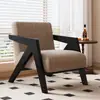 Silla Richard Estilo Chino Sofá Individual para Sala de Estar Silla de Sofá de Diseñador Balcón Retro Francés Ocio Silla de Sofá de Madera Maciza
