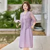 Ropa de Mamá Estilo Nuevo para Mujeres de Mediana Edad y Mayores, Vestido Versátil de Longitud por Encima de la Rodilla con Estampado Floral Casual a la Moda para Mujeres de 50 Años