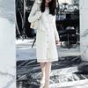 Ropa de Otoño e Invierno, Moderna y Elegante, Dama Rica Estilo Francés, Estilo de Alta Gama, Estilo Occidental, Chaqueta de Moda Blanca Estilo Chanel para Mujer