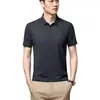 Polo Masculino para Negócios Cor Sólida Gola Quadrada Manga Curta Primavera e Verão Estilo Coreano Casual Moda Jovem Top Masculino Estiloso