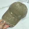 Gorra de béisbol desgastada y lavada de primavera y verano para hombres y mujeres, estilo coreano, con visera bordada con letras, protección solar