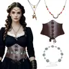 Cinturón Medieval Transfronterizo Cadena de Cintura de Metal Collar de Plumas Cadena para la Cabeza Retro Accesorios para Disfraz de Cosplay de Halloween