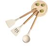 Conjunto de Utensílios de Cozinha de Silicone de Grau Alimentício de Três Peças, Espátula, Colher de Sopa, Espátula, Conjunto Resistente a Altas Temperaturas, Cozinhar, Omelete, Cabo de Madeira