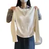 Camiseta de manga larga ajustada para mujer, capa base interior Otoño/Invierno, top corto estilo nuevo Primavera Temprana 2025