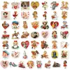 Compra Directa Transfronteriza de 50 Pegatinas Vintage de Dibujos Animados para Bebés para Niñas Americanas, Pegatinas Decorativas Impermeables para Botellas de Agua y Maletas