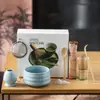 Tazón de Matcha de Cerámica Japonesa Transfronterizo, Utensilios para Preparar Té de la Dinastía Song, Juego de Batidores de Té de 100 Piezas, Caja de Regalo para Ceremonia de Té