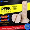 Parafuso de cabeça chata de plástico de alta resistência PEEK retardante de chamas isolado, resistente à corrosão, parafuso de cabeça escareada com fenda de nylon M3-M10