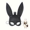Máscara de orejas de conejo para el Día del Niño, máscara de cosplay de animal, máscara de media cara de conejo rosa, máscara de conejo negro, accesorios