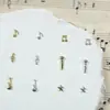 Mini Serie de Notas Musicales Dijes de Aleación para Uñas Oro Plata Metal 3D Estilo Dulce Fresco Chica Popular Accesorios para Uñas