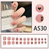 Gentil doce menina estilo desgaste prego preto coração linha manicure fake unha pedaço a530