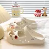 Mocasines Mary Janes Estilo Dulce Retro FrescoMulas con Cabeza de Mariposa Ámbar de Lujo LigeroZapatos de Verano EVA Frescos Versátiles con Agujeros