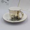 Custom Bone China Coffee Cup and Saucer Light Luxury Coffee Cup Export UK copo de cerâmica de reflexão e pires banhado caneca espelho