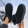 Botas de nieve nuevas de suela gruesa transfronterizas para mujer, botines con forro de felpa para calidez y antideslizantes, zapatos de algodón, talla grande, sin cordones, botas de mujer de comercio exterior