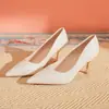 Hermosos Zapatos de Tacón Alto Estilo Francés para Mujer Tacón de Aguja Sencillos Elegantes Zapatos de Boda Zapatos Diarios para Dama de Honor Zapatos para No Cansar los Pies Vestido de Novia Principal