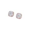 Pendientes de Plata de Ley S925, Simples y Versátiles, Pendientes Cuadrados con Diamante Estilo Francés de Nicho, Pendientes Geométricos con Incrustaciones de Diamante Estilo Ins para Hombres y Mujeres