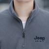 Suéter JEEP SPIRIT con media cremallera para hombre, otoño 2023, nuevo, color liso, playera base casual de felpa