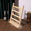 Suporte de Exibição de Brincos de Madeira Maciça de Quatro Camadas em Estoque, Rack de Armazenamento de Brincos e Joias, Suporte de Exibição de Brincos para Transmissão ao Vivo