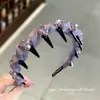 Faixa de Cabelo Roxa Elegante de Luxo Leve Selecionada Cuidadosamente com Rede Gradiente Strass com Dentes Faixa de Cabelo Acessório de Cabelo Antiderrapante de Alta Classe
