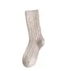 Calcetines de Lana de Punto Grueso Color Sólido 2025 Estilo Old Money Otoño e Invierno Moda Retro para Mujer Calcetines Gruesos Cálidos de Media Pantorrilla Caídos