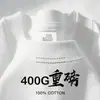 Camiseta Branca Pesada 400g Manga Curta Versátil Grossa Não Transparente Estilo Americano Cor Sólida Top para Homens e Mulheres Camada Base Manga Curta Verão
