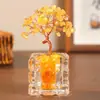 Árbol de la Riqueza de Cristal Natural Adorno de Cristal Hecho a Mano Puro Regalo de Riqueza para Oficina Hogar Adorno Pequeño de Escritorio