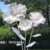 Flores Artificiais de Papoula Mais Vendidas no Exterior, Flores de Malha de Arame, Adereços de Decoração para Cenas ao Ar Livre, Flores Artificiais de Malha de Arame para Decoração de Casamento
