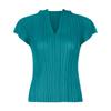 Miyake Color Puro Clásico Primavera y Verano Nuevo Versátil Camiseta Mujer Básica Ajustada Cuello en V Sin Mangas Top Básico