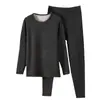 Traje de ropa interior térmica de terciopelo de seda y lana para hombre, camiseta básica de cachemira para mujer, ropa de otoño para parejas, pantalones largos, otoño e invierno
