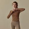 2025 Nuevo Estilo Top de Yoga de Media Cremallera con Forro Polar para Mujer, Primavera para Correr Deportes Manga Larga Pilates Ropa de Fitness Adelgazante