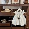 [Círculo de Estrellas Infantiles] ¡Alice! Vestido Bordado de Manga Sisa con Pedal para Bebé Niña Estilo Francés Ropa para Niña Falda con Solapa