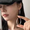 Pendientes grandes de aro doble estilo minimalista cool europeo y americano para mujer, elegantes y sofisticados, pendientes de aro estilosos, nuevos pendientes de moda para 2026