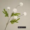 Buquê de flores artificiais de dente-de-leão para decoração de cena, arranjo de crisântemo bola realista de alta qualidade, flores artificiais de arte floral