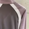 Camiseta de Manga Longa Esportiva com Zíper Parcial, Forrada de Lã, Slim Fit, Bloqueio de Cores, Estilo Montanha, para Primavera e Outono