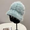 Chapéu de lã de pelúcia personalizado de designer coreano para crianças outono e inverno quente doce legal hyun-a hyun-a estilo misto cor lã frio chapéu