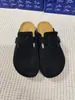 Sapatos Birkenstock Bk de Couro Genuíno com Biqueira Fechada e Solado Grosso, Cortiça Macia de Fonte Pura Unissex Confortáveis Sapatos Birkenstock Boston